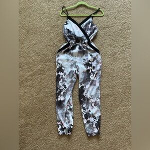 Stylish Black Gray and Pink Jumpsuit - XS Bar III